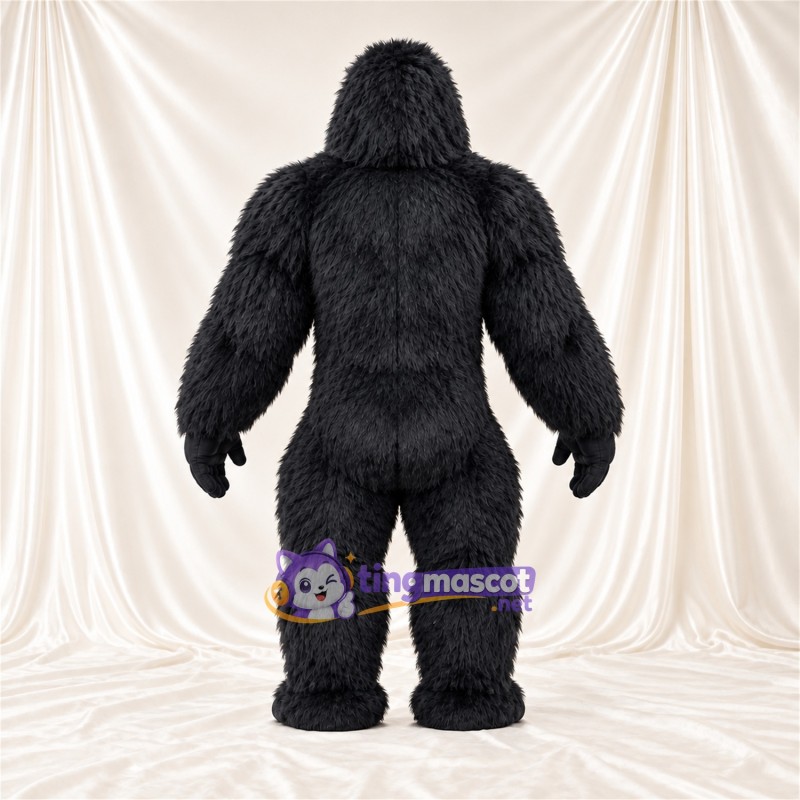 Black Gorilla Mascot Costume - Black Muscle Chest and Pointed Fangs Black Gorilla Mascot Costume - Black Muscle Chest and Pointed Fangs