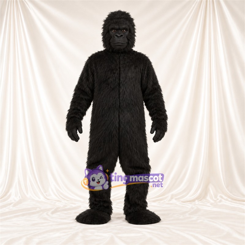 Black Gorilla Mascot Costume - Closed Mouth and Pointed Head Black Gorilla Mascot Costume - Closed Mouth and Pointed Head