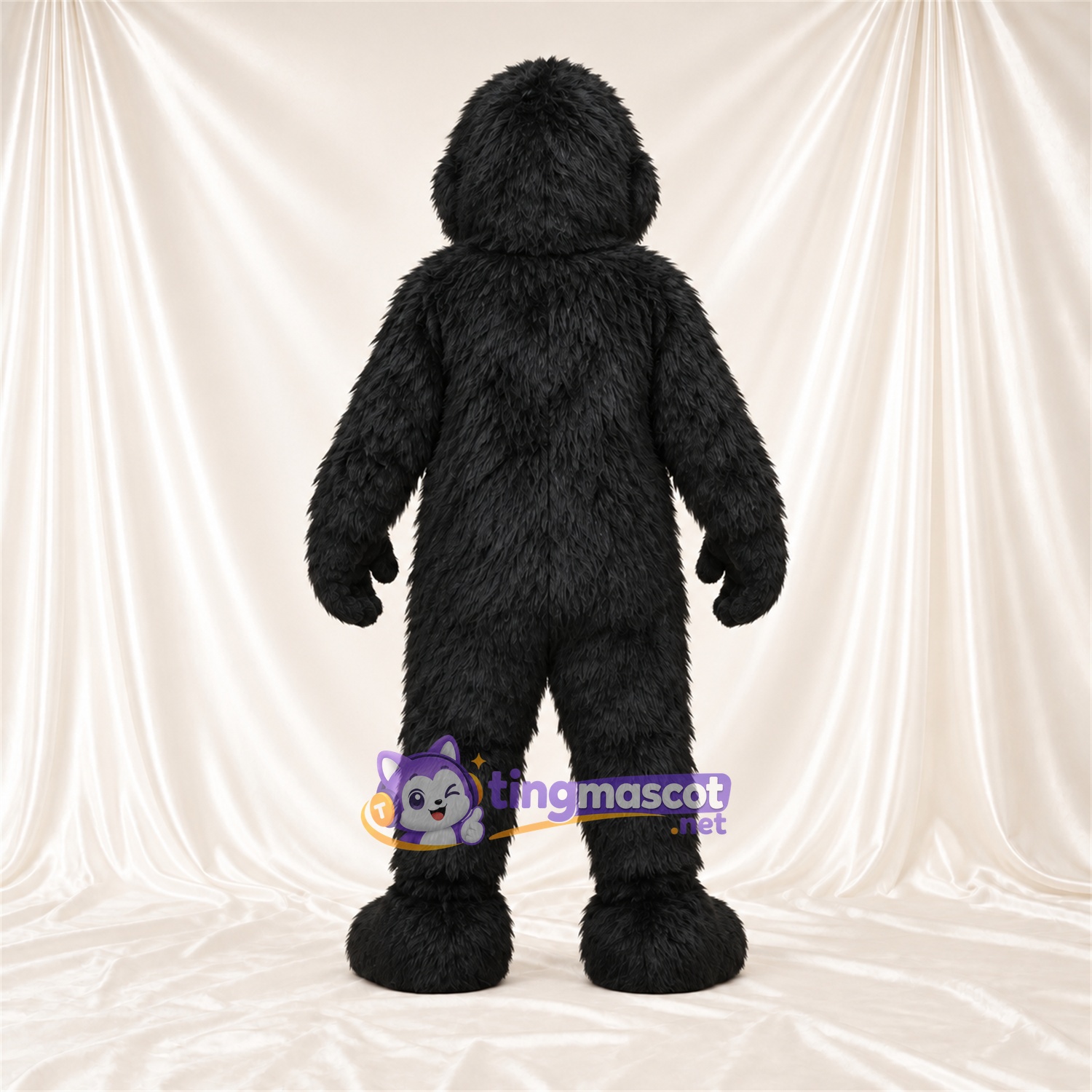 Costume de mascotte Gorille – noir – Yeux étroits; Fourrure hirsute Costume de mascotte Gorille – noir – Yeux étroits; Fourrure hirsute