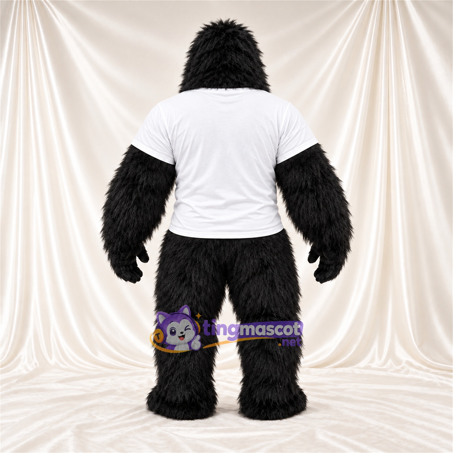 Maskottchenkostüm Gorilla – schwarz – T-Shirt (weiß) Maskottchenkostüm Gorilla – schwarz – T-Shirt (weiß)
