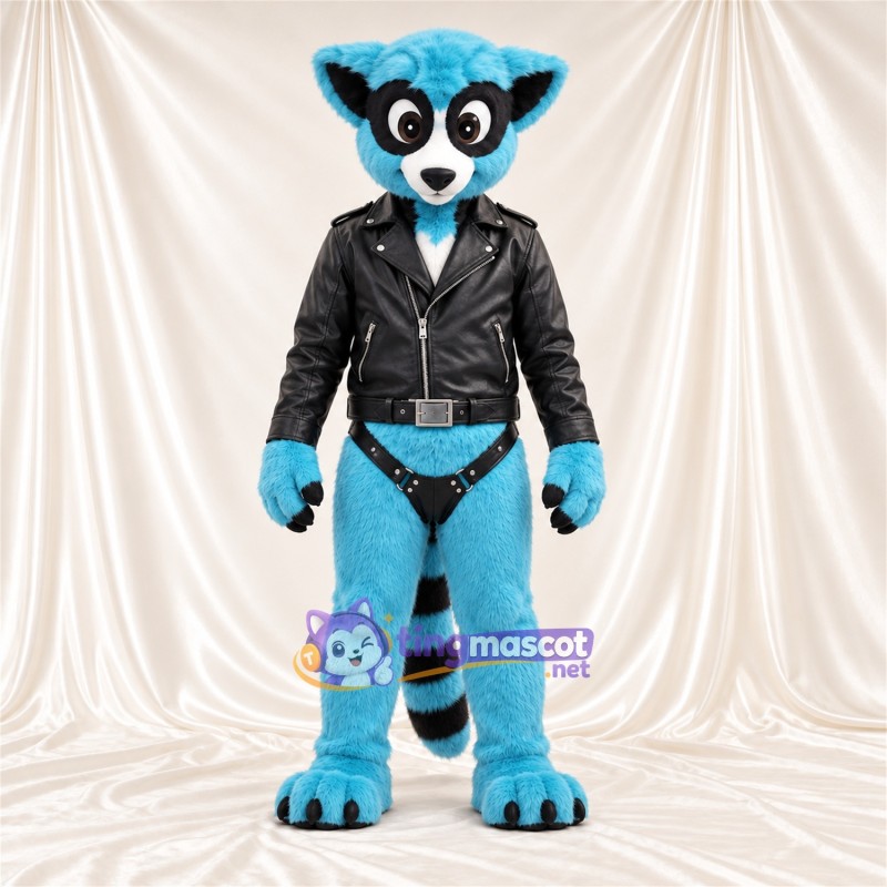 Maskottchenkostüm Lemur – blau – Jacke (schwarz) Maskottchenkostüm Lemur – blau – Jacke (schwarz)