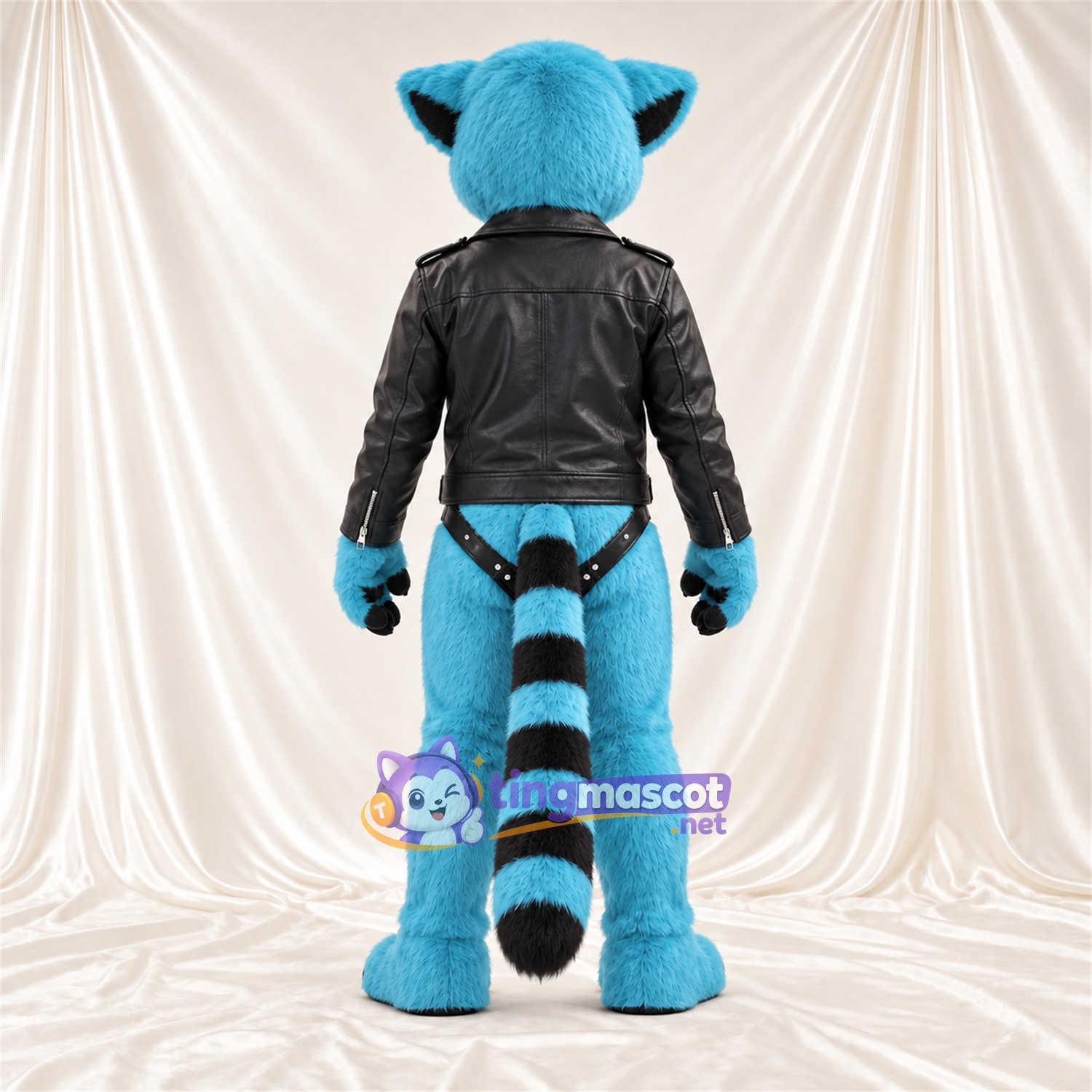 Blue Lemur Mascot Costume - Black Jacket Blue Lemur Mascot Costume - Black Jacket