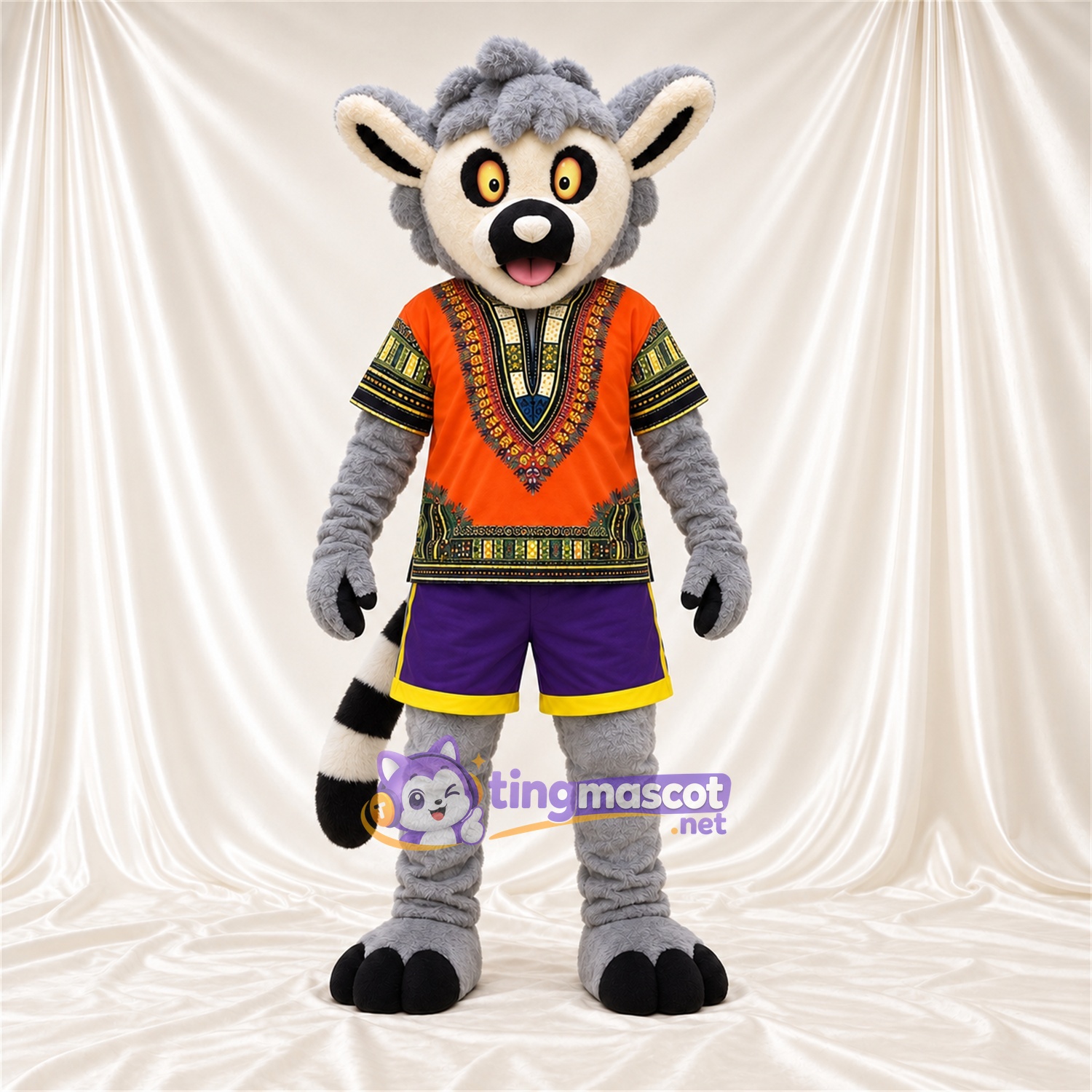 Costume de mascotte Lémurien – gris – Chemise Costume de mascotte Lémurien – gris – Chemise