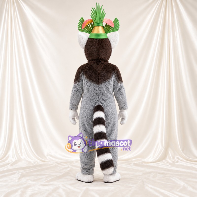 Costume de mascotte Lémurien – gris – Couronne Costume de mascotte Lémurien – gris – Couronne