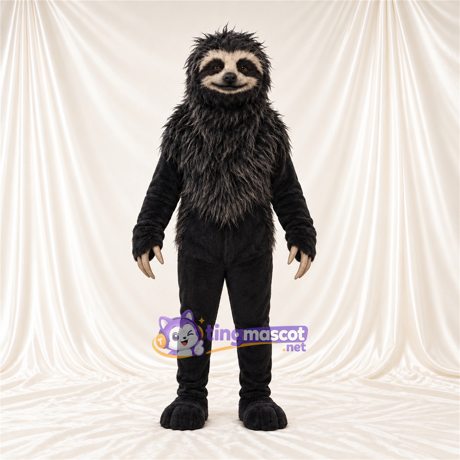Black Sloth Mascot Costume Black Sloth Mascot Costume