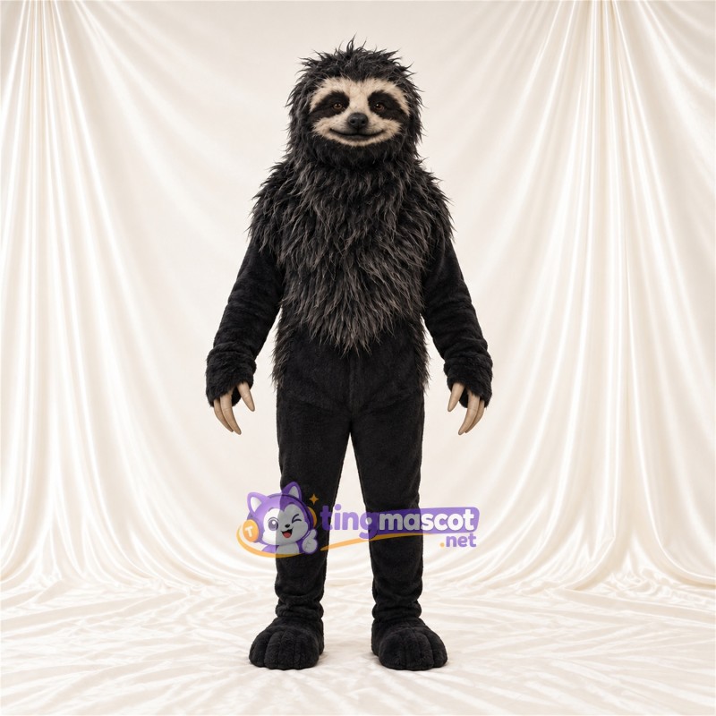 Black Sloth Mascot Costume Black Sloth Mascot Costume