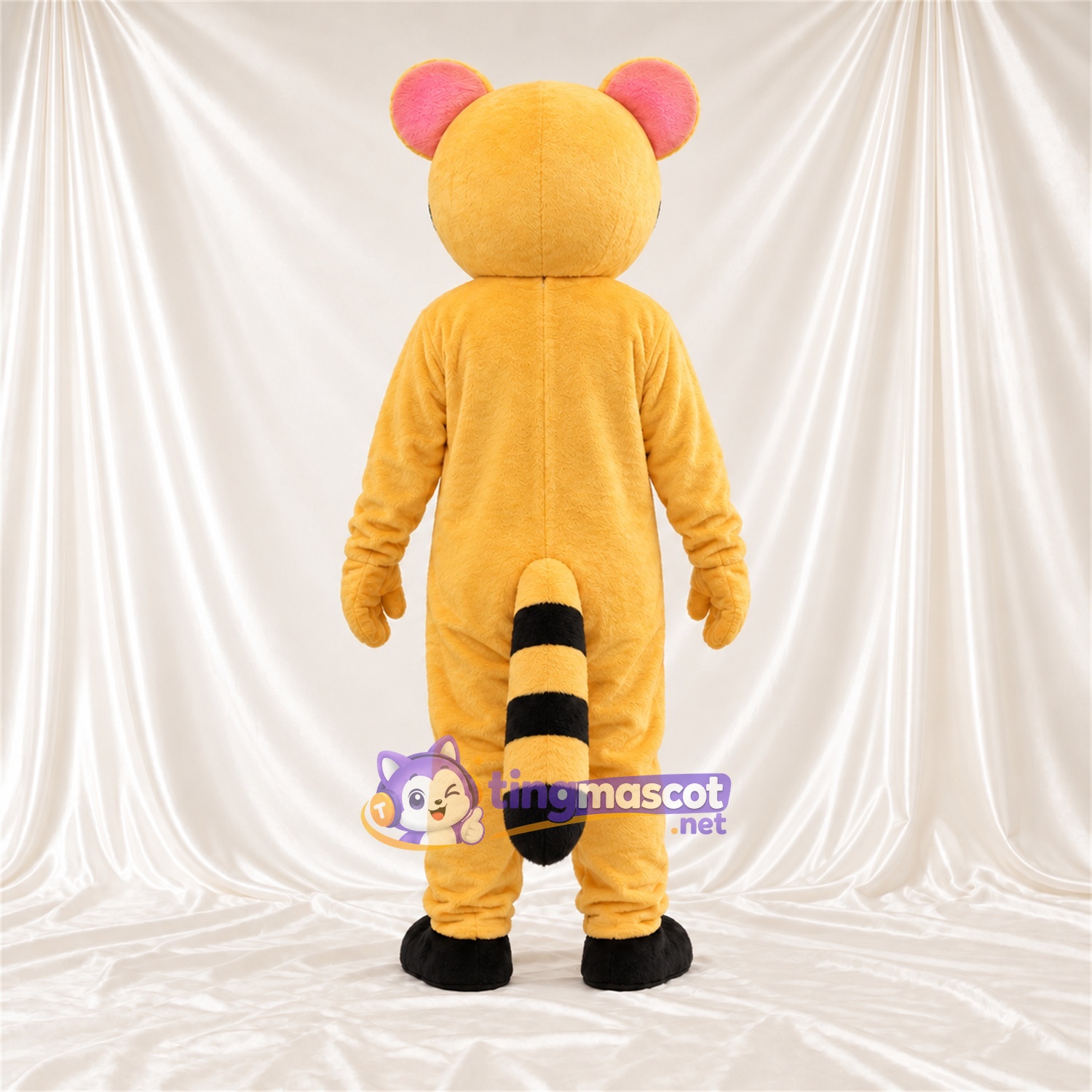 Costume de mascotte Panda roux – jaune / blanc Costume de mascotte Panda roux – jaune / blanc