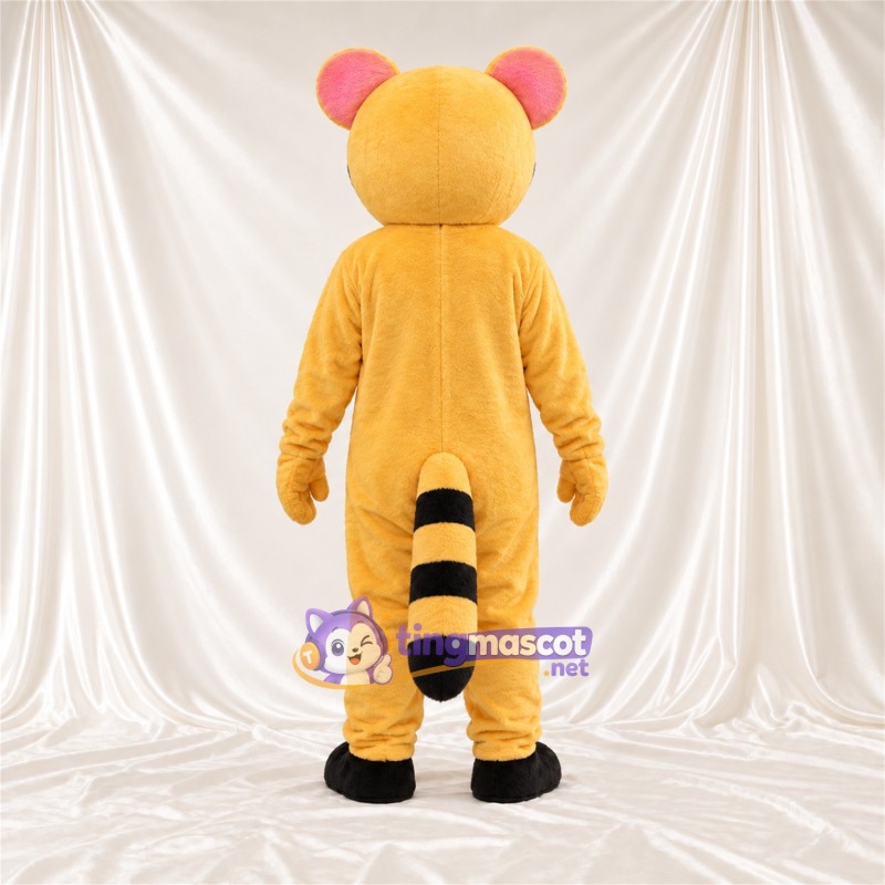 Costume de mascotte Panda roux – jaune / blanc Costume de mascotte Panda roux – jaune / blanc