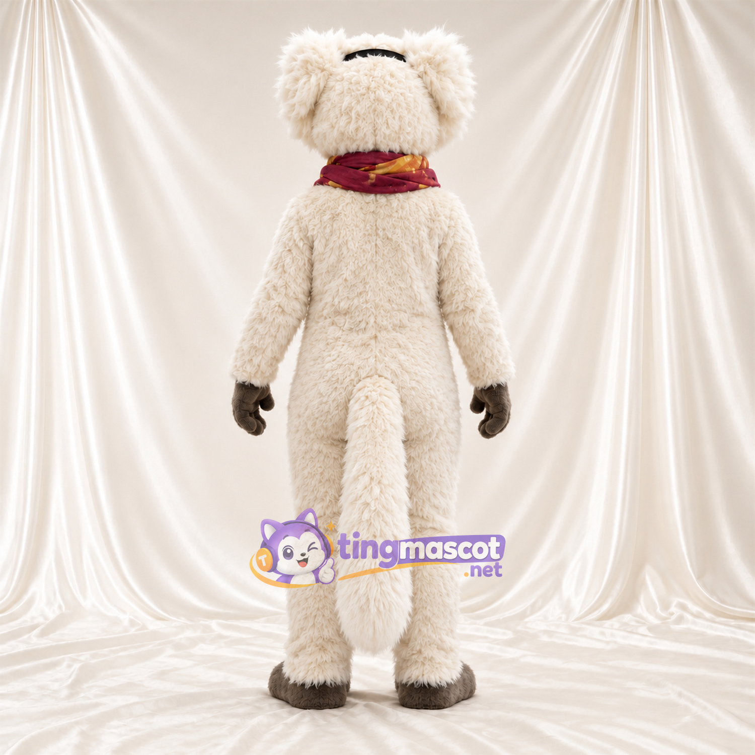 Costume de mascotte Lémurien – blanc – Écharpe Costume de mascotte Lémurien – blanc – Écharpe