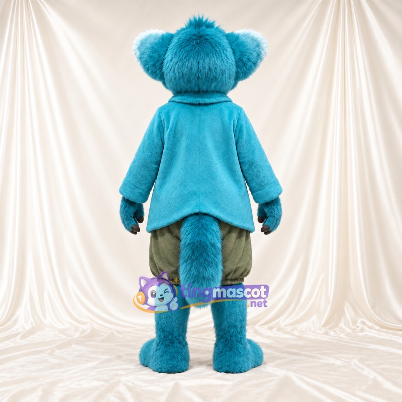 Maskottchenkostüm Lemur – blau – Shorts (grün) Maskottchenkostüm Lemur – blau – Shorts (grün)