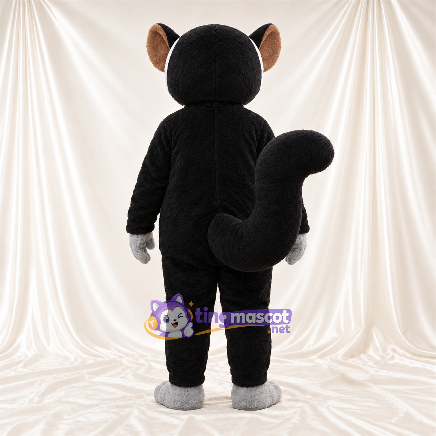 Black and White Lemur Mascot Costume - White Belly and Gray Hands and Feet Black and White Lemur Mascot Costume - White Belly and Gray Hands and Feet