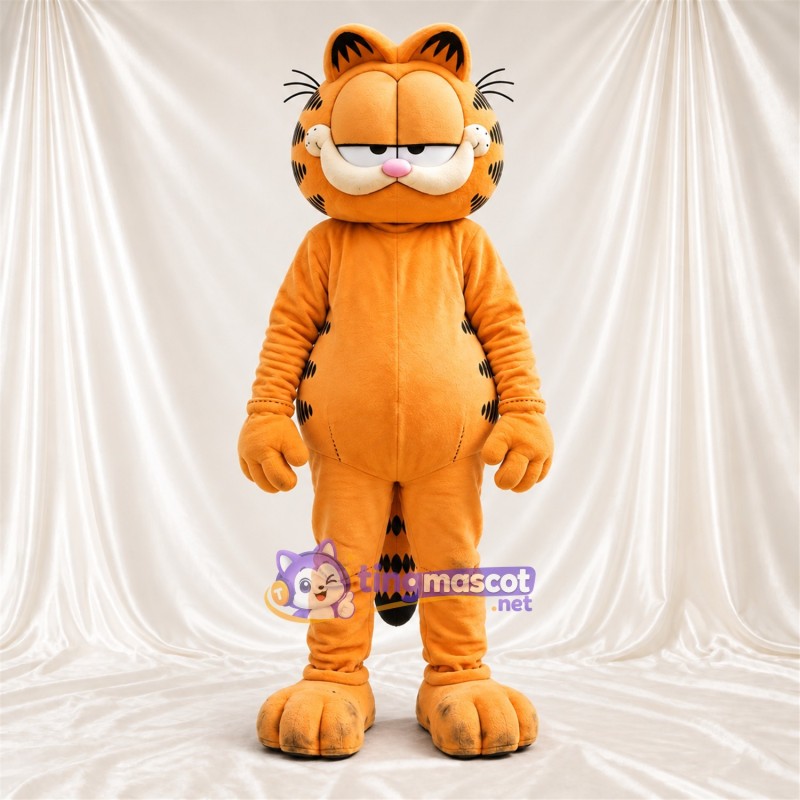 Costume de mascotte Chat – orange – Yeux étroits; Rayures (noir) Costume de mascotte Chat – orange – Yeux étroits; Rayures (noir)