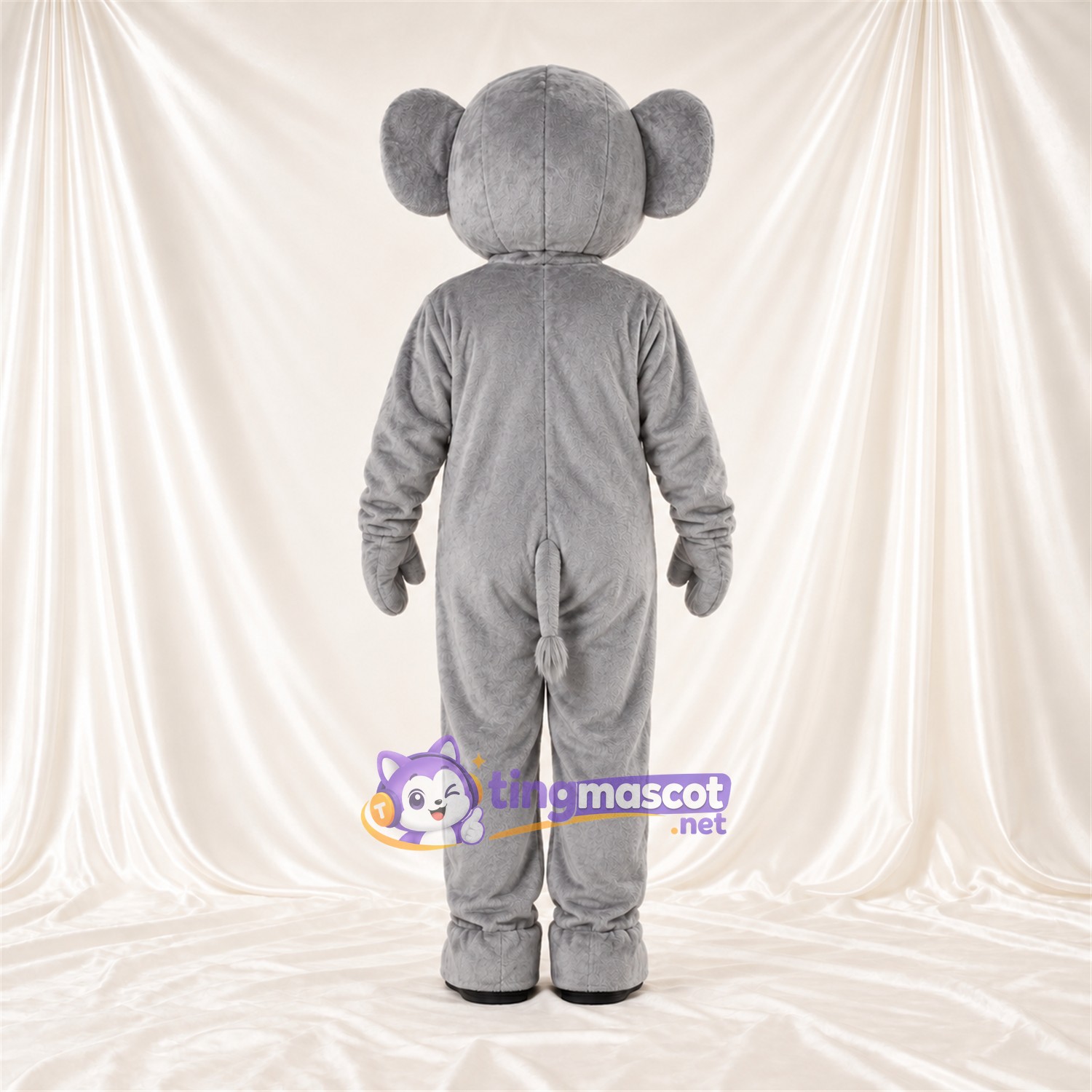Costume de mascotte Éléphant – gris – Petites oreilles rondes; Petite trompe Costume de mascotte Éléphant – gris – Petites oreilles rondes; Petite trompe