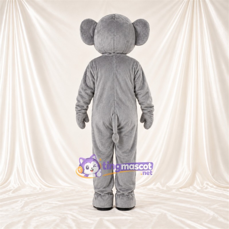 Costume de mascotte Éléphant – gris – Petites oreilles rondes; Petite trompe Costume de mascotte Éléphant – gris – Petites oreilles rondes; Petite trompe