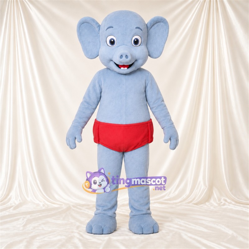 Costume de mascotte Éléphant – bleu – Short (rouge) Costume de mascotte Éléphant – bleu – Short (rouge)