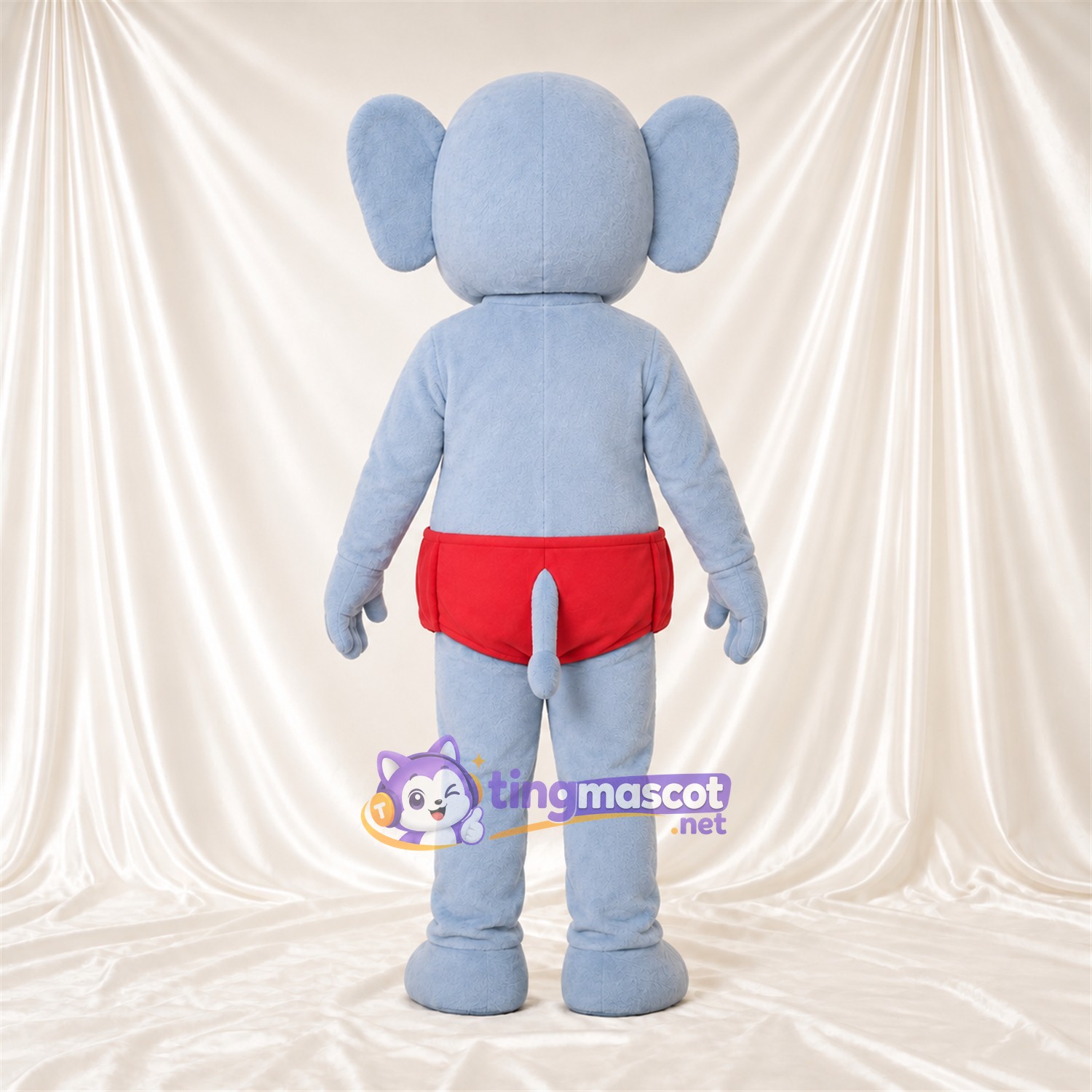 Costume de mascotte Éléphant – bleu – Short (rouge) Costume de mascotte Éléphant – bleu – Short (rouge)