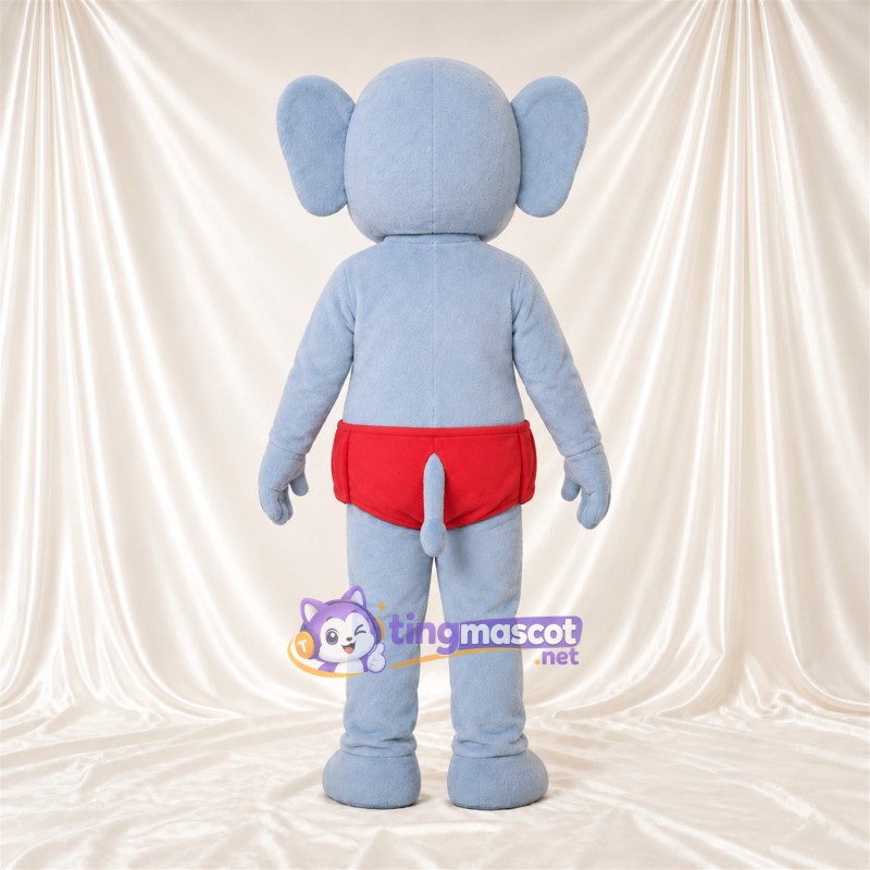 Costume de mascotte Éléphant – bleu – Short (rouge) Costume de mascotte Éléphant – bleu – Short (rouge)