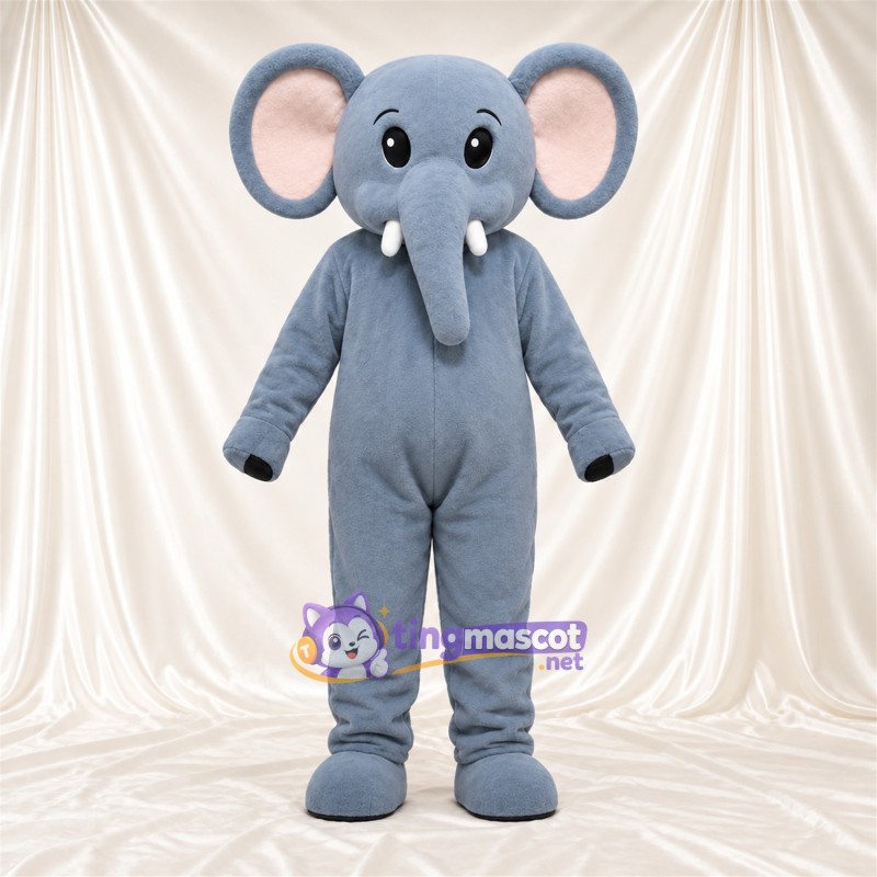 Maskottchenkostüm Elefant – blau – Ohreninnenseiten (rosa); Stoßzähne (weiß) Maskottchenkostüm Elefant – blau – Ohreninnenseiten (rosa); Stoßzähne (weiß)