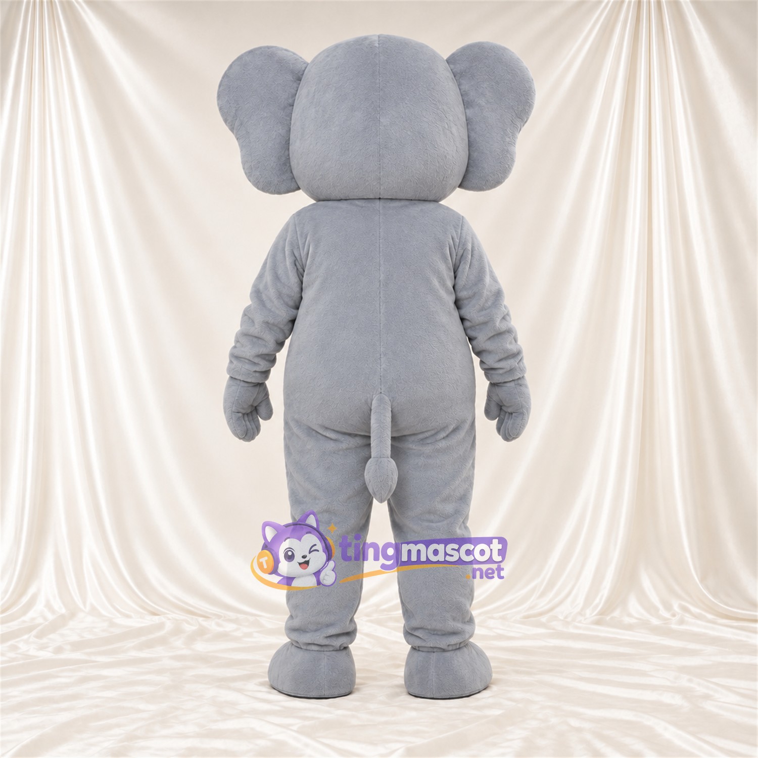 Maskottchenkostüm Elefant – grau – Ohreninnenseiten (rosa); Augen (blau) Maskottchenkostüm Elefant – grau – Ohreninnenseiten (rosa); Augen (blau)