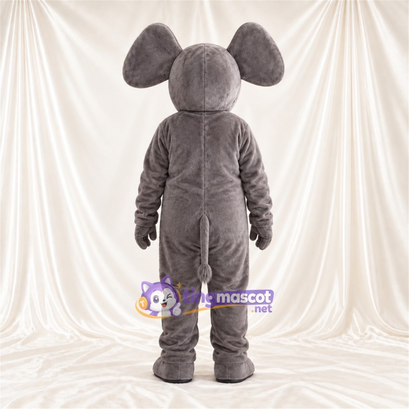 Gray Elephant Mascot Costume - Long Trunk and Pink Trunk Tip Gray Elephant Mascot Costume - Long Trunk and Pink Trunk Tip