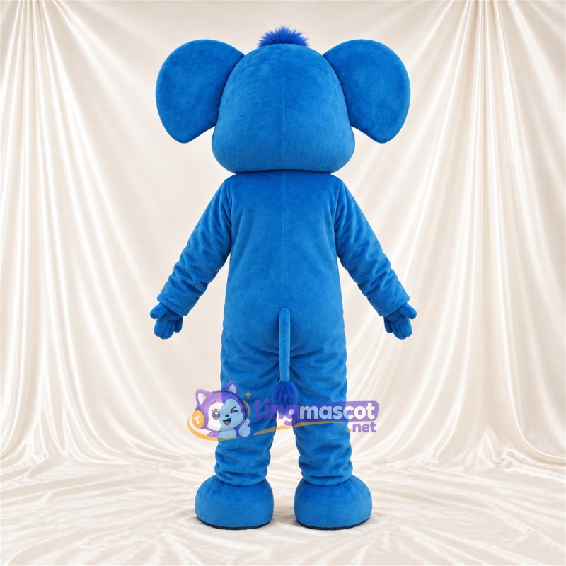 Blue Elephant Mascot Costume - Head Tuft and Long Trunk Blue Elephant Mascot Costume - Head Tuft and Long Trunk