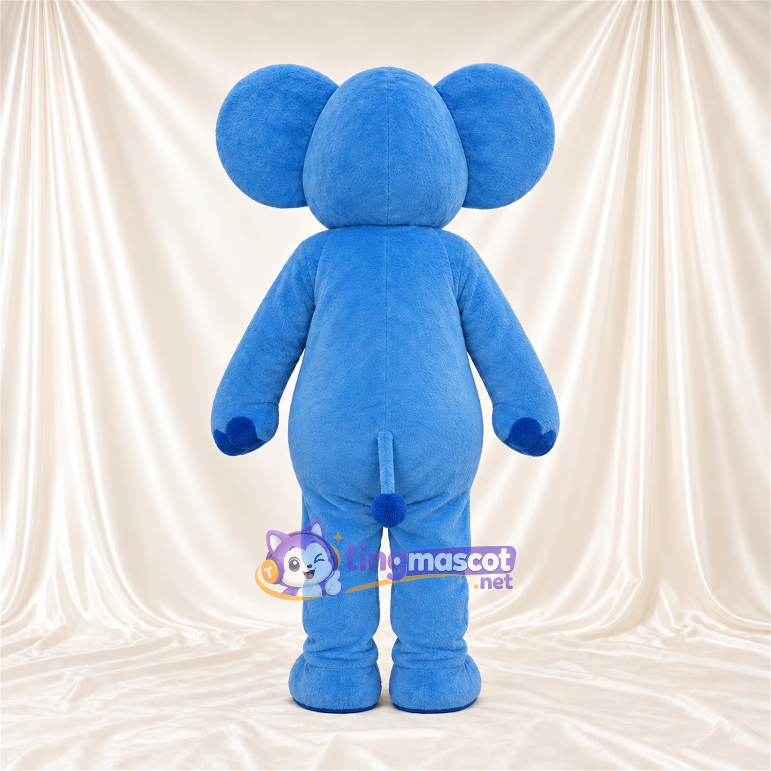 Blue Elephant Mascot Costume - Blue Feet and Curled Trunk Blue Elephant Mascot Costume - Blue Feet and Curled Trunk