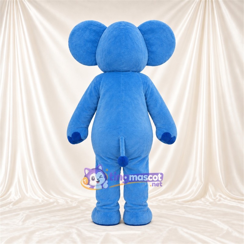 Blue Elephant Mascot Costume - Blue Feet and Curled Trunk Blue Elephant Mascot Costume - Blue Feet and Curled Trunk