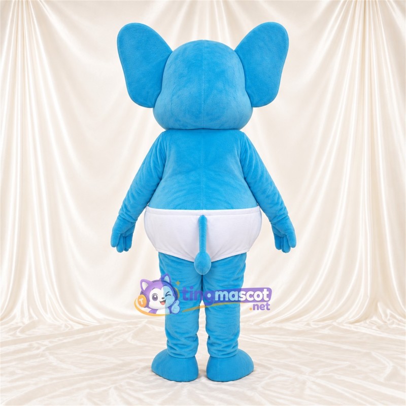 Costume de mascotte Éléphant – bleu – Short (blanc) Costume de mascotte Éléphant – bleu – Short (blanc)