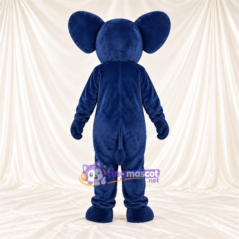 Blue Elephant Mascot Costume - Pink Trunk Tip and White Tusks Blue Elephant Mascot Costume - Pink Trunk Tip and White Tusks
