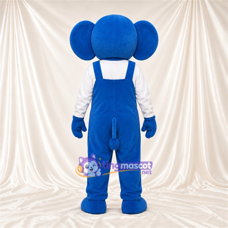 Costume de mascotte Éléphant – bleu – Chemise (blanc); Salopette (bleu) Costume de mascotte Éléphant – bleu – Chemise (blanc); Salopette (bleu)