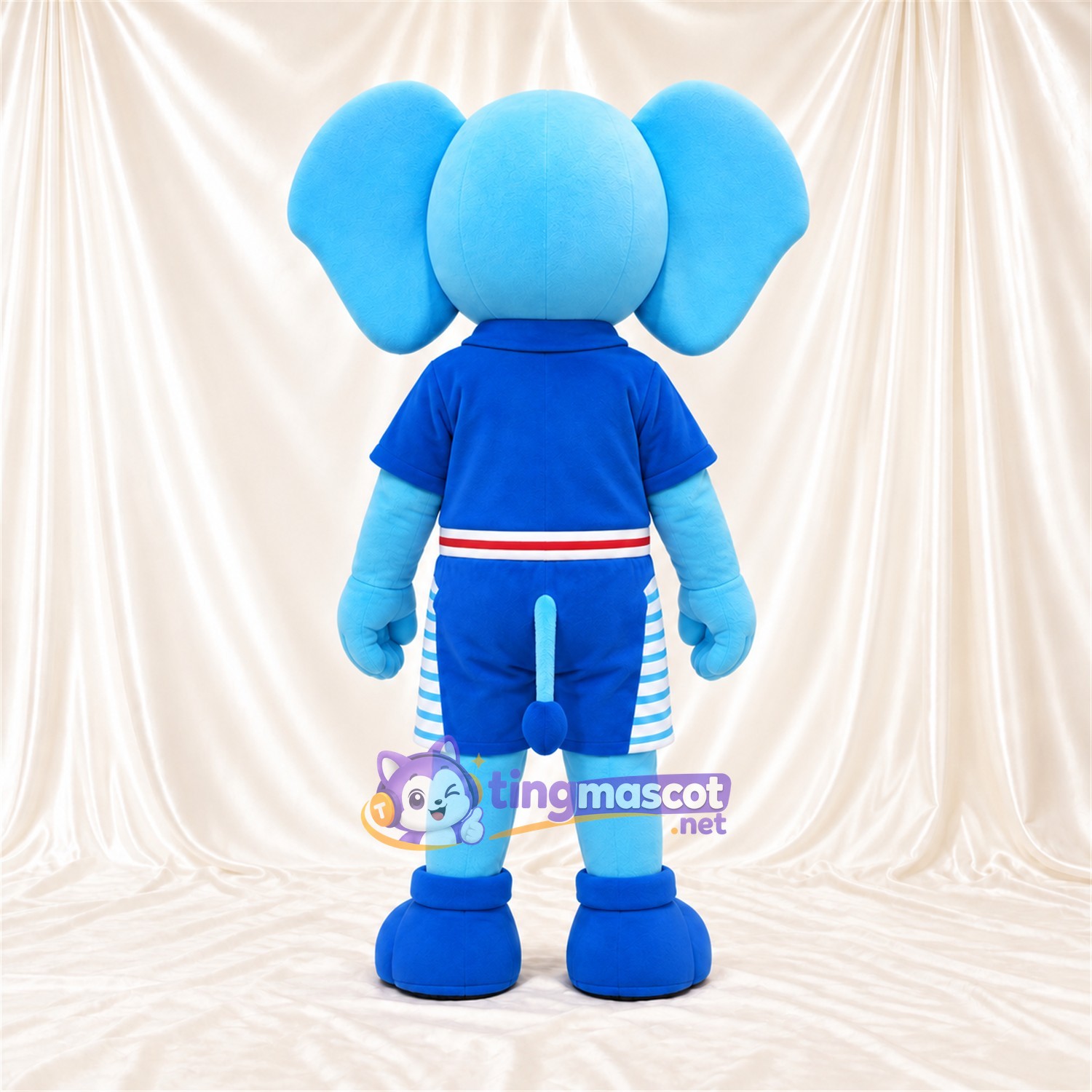 Blue Elephant Mascot Costume - Blue Sailor Outfit Blue Elephant Mascot Costume - Blue Sailor Outfit