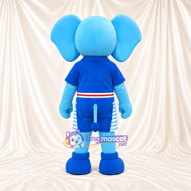 Blue Elephant Mascot Costume - Blue Sailor Outfit Blue Elephant Mascot Costume - Blue Sailor Outfit