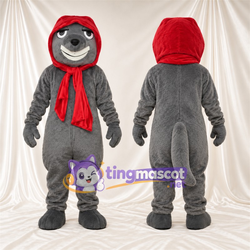 Costume de mascotte Loutre – gris – Écharpe