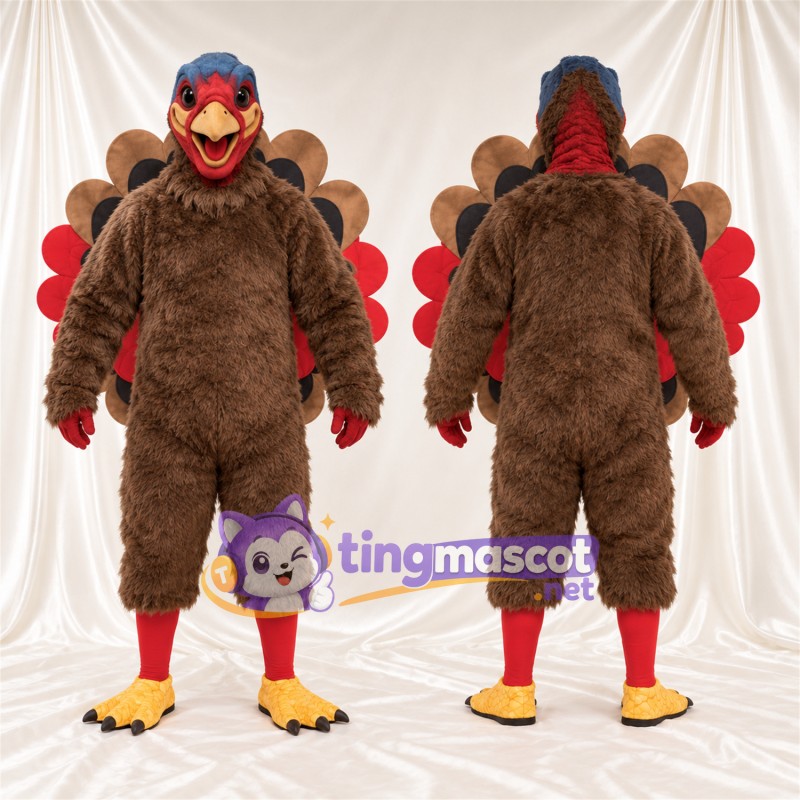 Brown Turkey Mascot Costume