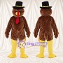 Brown Turkey Mascot Costume - Black Top Hat