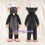 Black Rat Mascot Costume - White Chef Hat