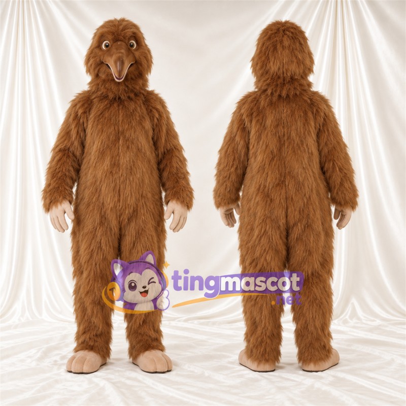 Costume de mascotte Castor – marron – Pieds (brun clair); Fourrure hirsute