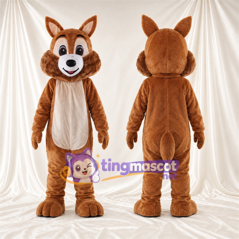 Brown and Cream Fox Mascot Costume