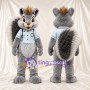 Costume de mascotte Écureuil – gris – Chemise (bleu clair)