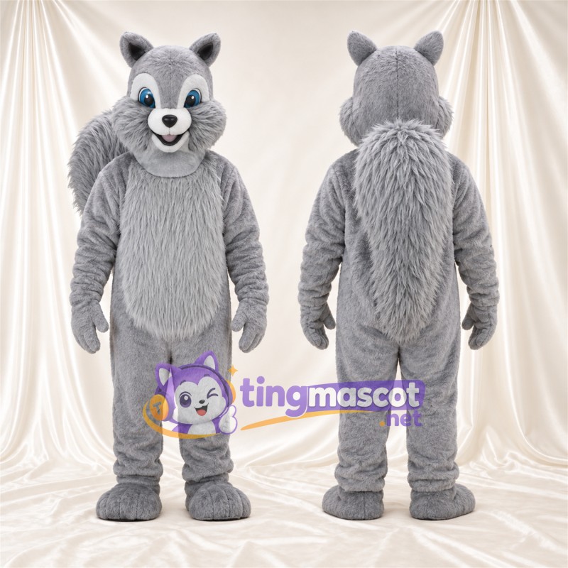 Costume de mascotte Écureuil – gris – Queue touffue