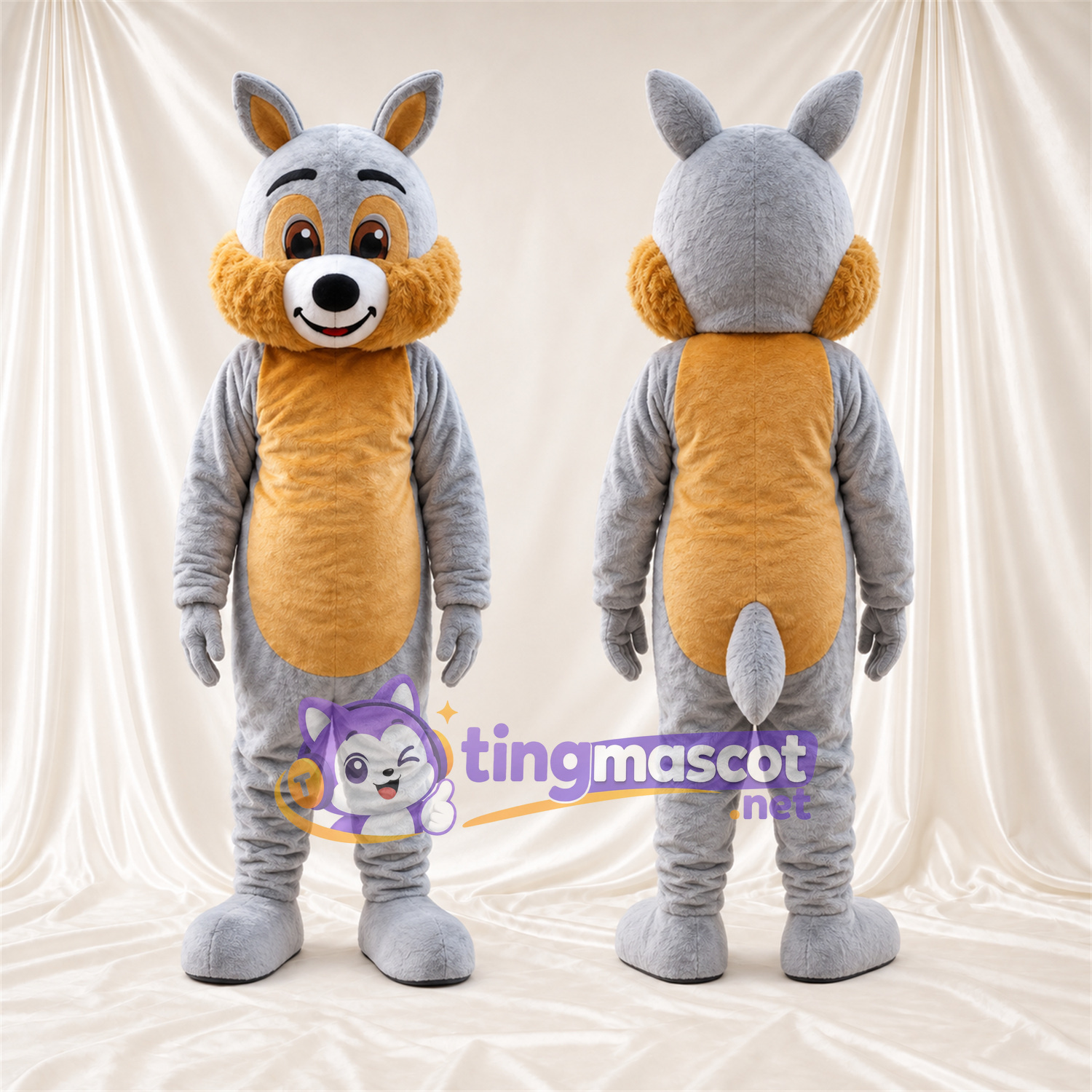 Costume de mascotte Renard – gris / brun clair Costume de mascotte Renard – gris / brun clair