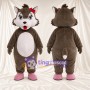 Costume de mascotte Écureuil – gris – Nœud (rouge)