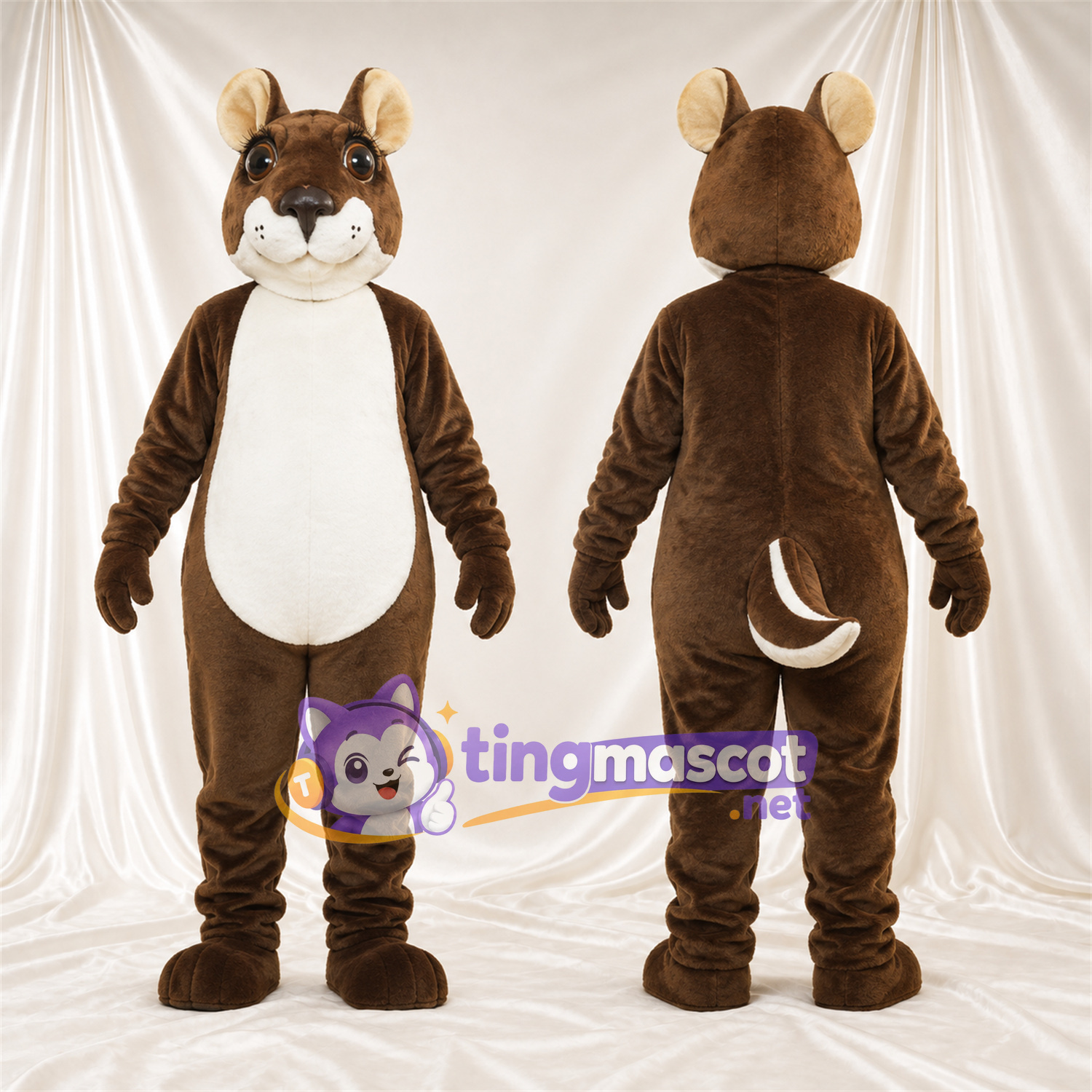 Brown and White Squirrel Mascot Costume Brown and White Squirrel Mascot Costume