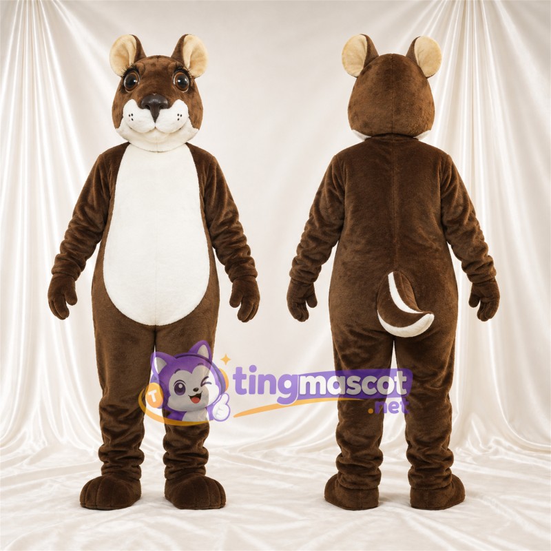 Brown and White Squirrel Mascot Costume