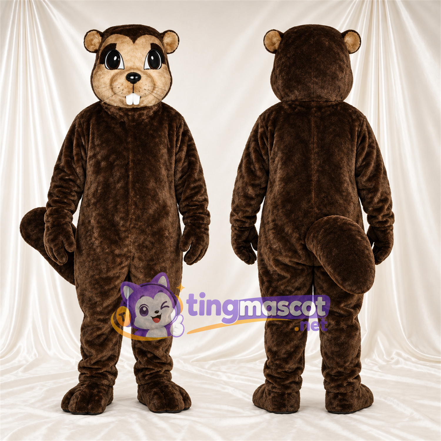 Maskottchenkostüm Eichhörnchen – braun – Buschiger Schwanz; Schnauze (creme) Maskottchenkostüm Eichhörnchen – braun – Buschiger Schwanz; Schnauze (creme)