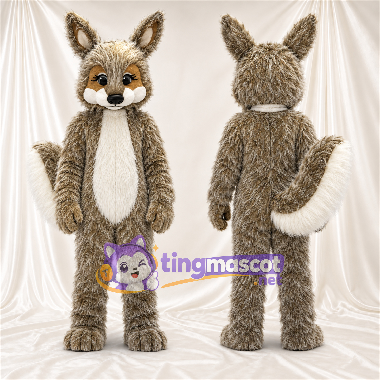 Costume de mascotte Renard – marron / gris Costume de mascotte Renard – marron / gris