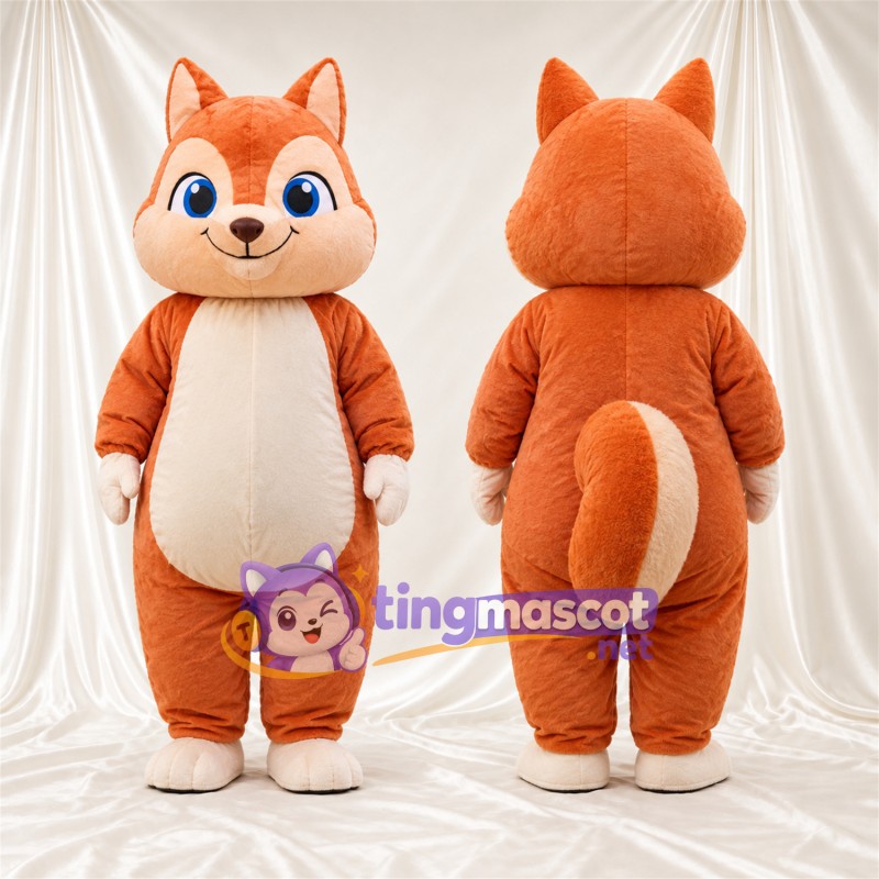 Maskottchenkostüm Eichhörnchen – orange / creme