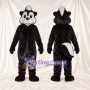 Black and White Skunk Mascot Costume - Curled Tail and White Face