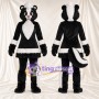 Black and White Skunk Mascot Costume - Black Dress with White Trim
