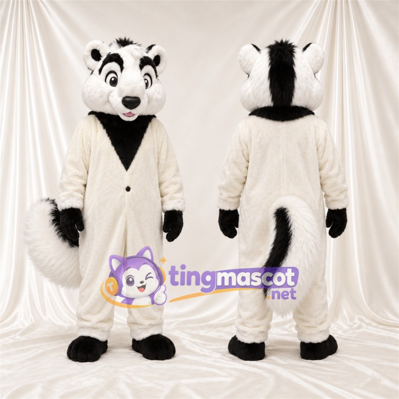 Costume de mascotte Mouffette – noir / blanc – Costume (blanc)
